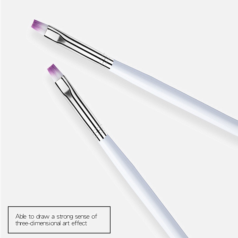 1 Cọ Vẽ Móng Tay Gel UV Đầu Dẹt Màu Trắng