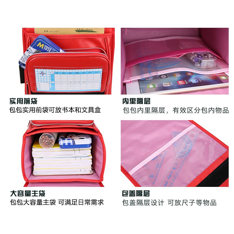 Balo cặp chống gù Nhật Bản cho trẻ em cao cấp học sinh tiểu học trung học cấp 1 có phản quang bảo vệ bé  E97