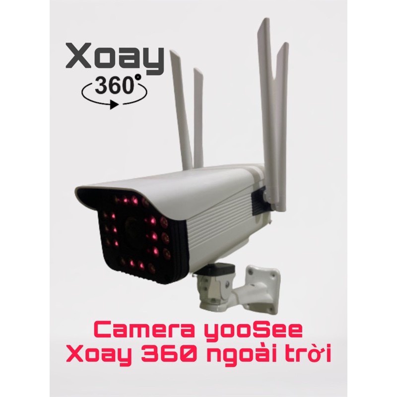 Camera yoosee ngoài trời 4 râu Xoay 3.0MP thế hệ mới, 20 đèn chiếu sáng, đàm thoại 2 chiều, có màu ban đêm