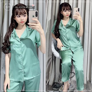 BỘ LỤA BÈO TAY NGẮN QUẦN DÀI SP0085