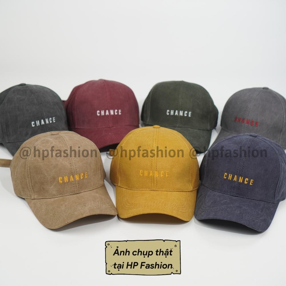 Mũ lưỡi trai ❤️ Nón kết thêu chữ CHANCE chất kaki jean cấp form unisex nam nữ N38