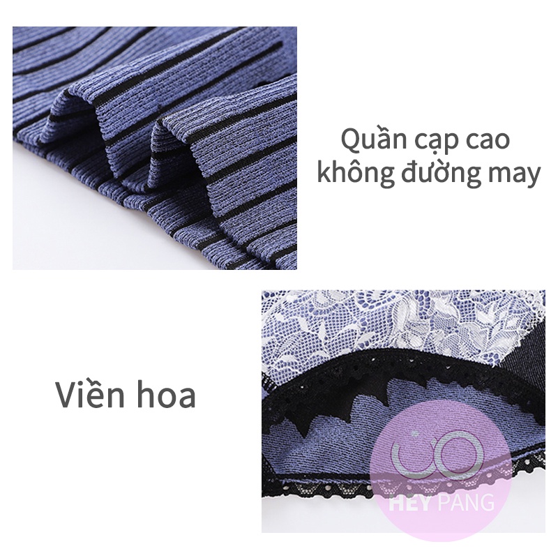 Quần lót nữ cạp cao nâng mông gen bụng phối ren HEYPANG Quần chip nữ cotton kháng khuẩn mềm mại thoáng khí VN001