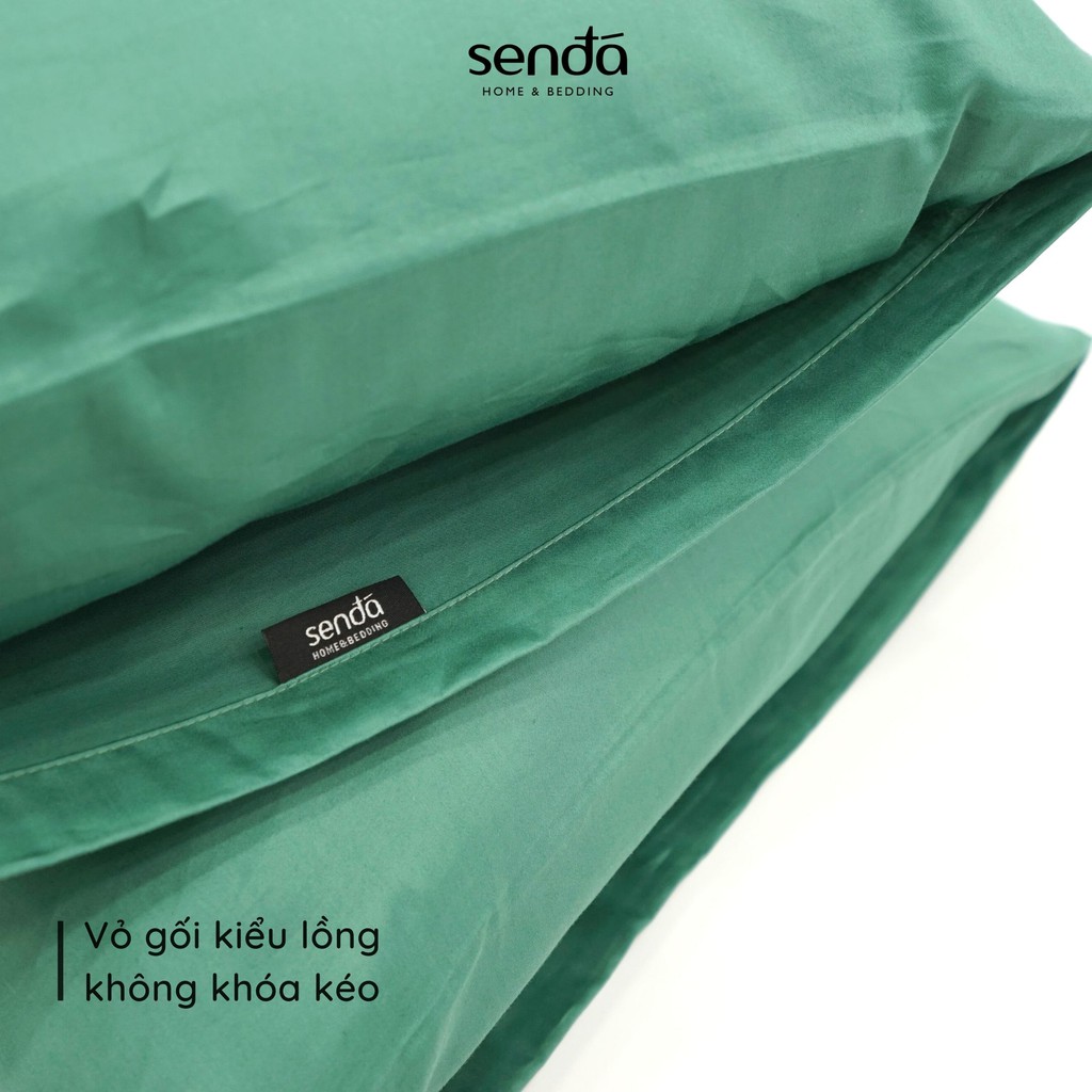 Vỏ gối Cotton Satin 60s 50x70 45x65 cm Sen Đá Home Bedding trơn màu cao cấp, áo, bao gối nằm 100% Cotton Sateen 60s