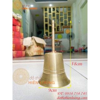 Chuông lắc cầm tay bằng đồng có cán cỡ to