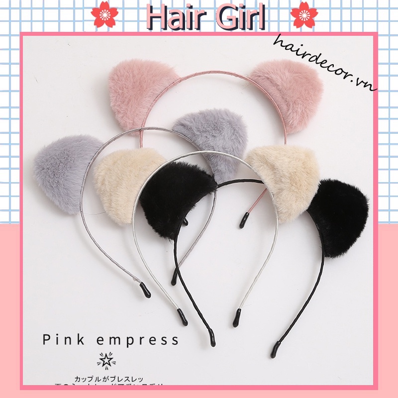 Băng đô cài tóc hình tai mèo phong cách Hàn Quốc đơn giản mới