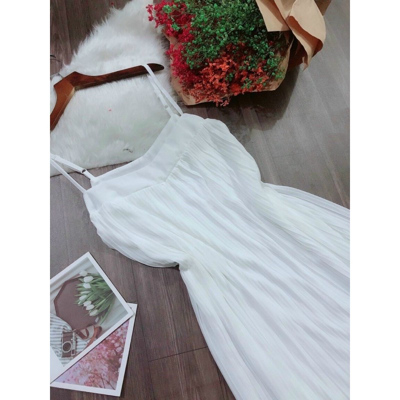[Mã WASTMAY giảm 15% tối đa 30K đơn 150K] Đầm 2 dây dập ly dễ thương (hình thật+video) | BigBuy360 - bigbuy360.vn