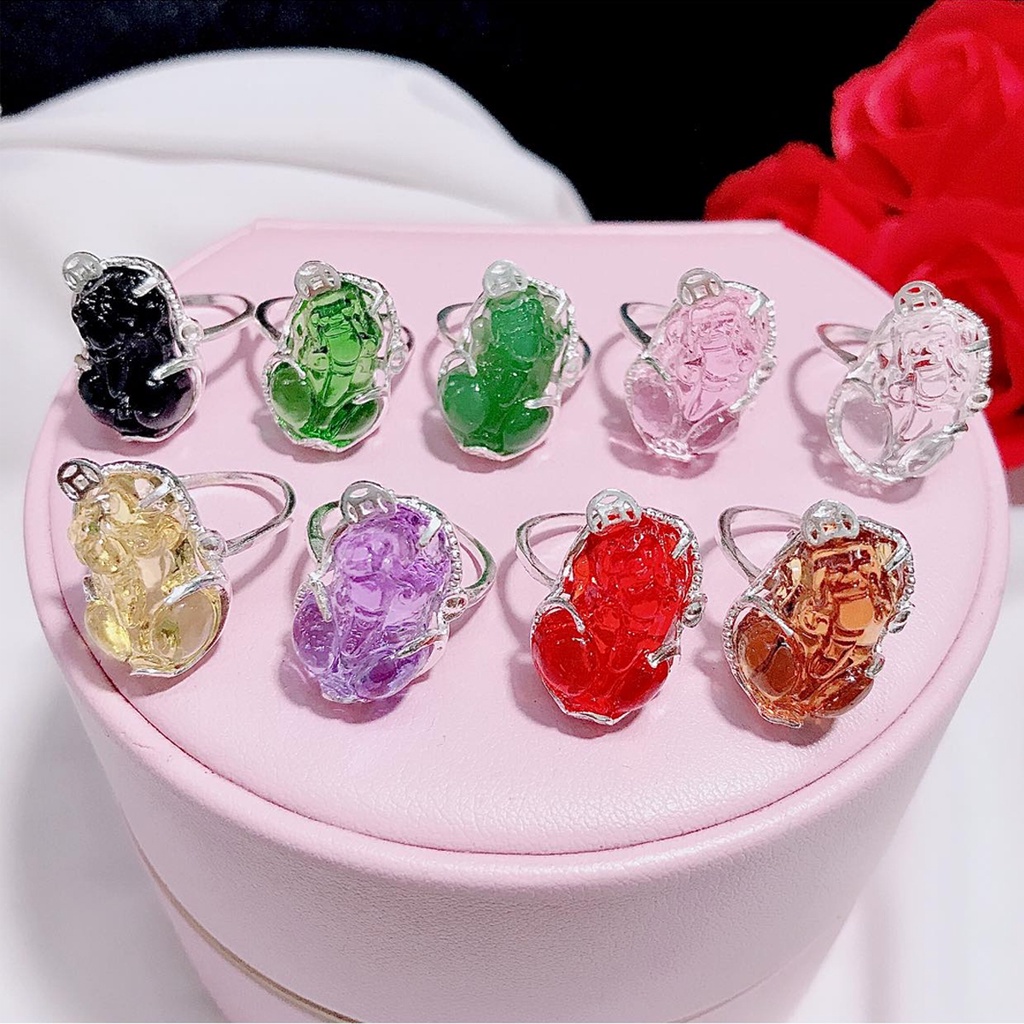 Nhẫn bạc nữ PANSY tỳ hưu chiêu tài, hút lộc phong thủy đủ màu theo mệnh