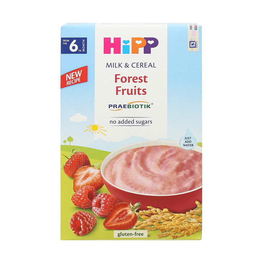 Bột ăn dặm HiPP 250g dinh dưỡng sữa hoa quả rừng