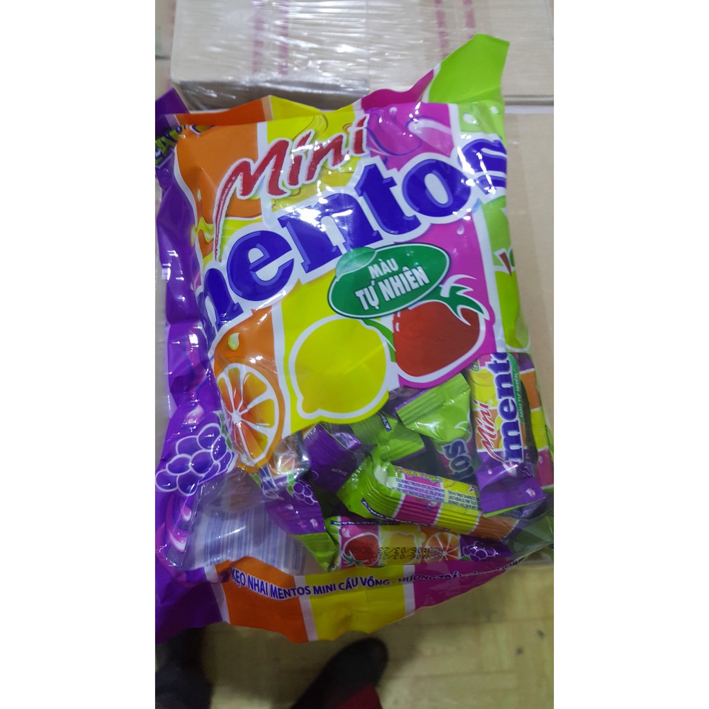 Kẹo mentos trái cây cầu vồng màu tự nhiên 480g