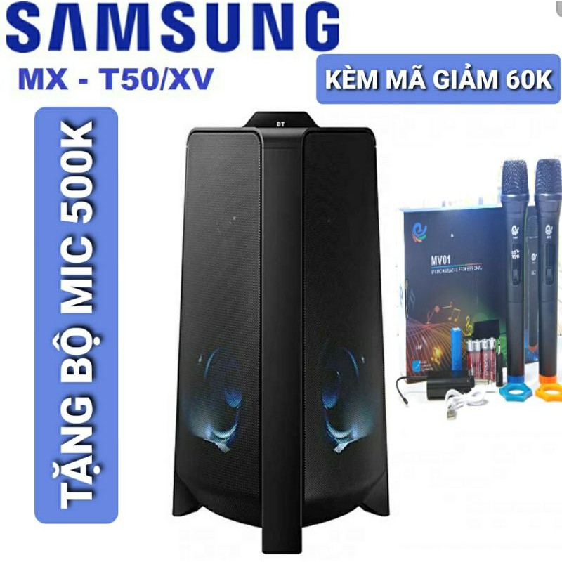 Loa Karaoke Bluetooth Samsung MX-T50/XV Hàng Chính Hãng BH 12 Tháng Tặng Kèm Bộ Mic Không dây Karaoke 500K