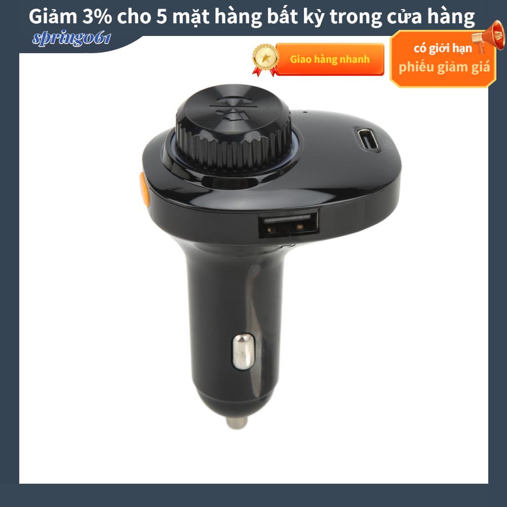 Spring061 Bluetooth 5.0 FM Transmitter 87.5‑108.0MHz Music Adapter PD3.0 QC3.0 Fast Charger Type C Port