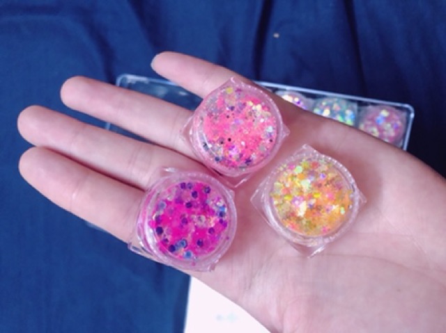 Sét 12 hũ kira kim tuyến trang điểm mắt