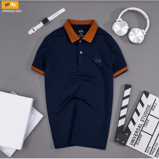 Áo polo cafe nam YODY thấm hút tốt, chống tIa UV hữu hiệu - APM3635 | BigBuy360 - bigbuy360.vn