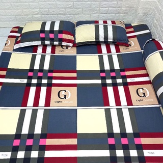 BỘ DRAP THUN HÀN QUỐC 4 MÓN [ 1 GA TRẢI GIƯỜNG, 2 VỎ GỐI NẰM, 1 VỎ GỐI ÔM] HÌNH SỌC.