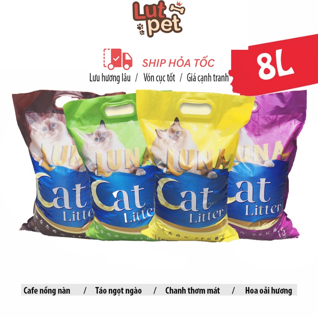 CAT LITTER Cát vệ sinh cho mèo - Cát vệ sinh khử mùi diệt khuẩn cho mèo CATLIKE mùi Cafe - Cacao 8L