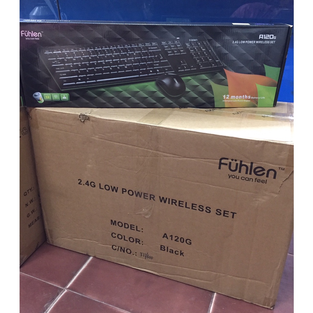Bộ bàn phím chuột không dây Fuhlen A120G- Hàng chính hãng