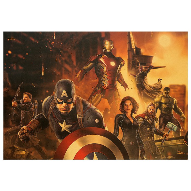 Poster Dán Tường in hình các nhân vật trong vũ trụ điện ảnh Marvel và DC kích thước 50.5*35cm