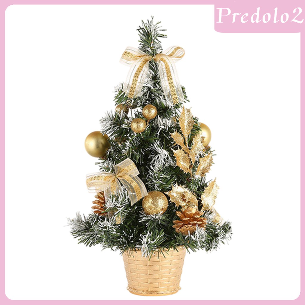 [Predolo2] Cây Thông Giáng Sinh Đáng Yêu Với Baubles Vàng Trang Trí Nhà Cửa