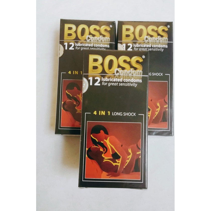 Combo 2 hộp Bao cao su Boss gân gai kéo dài thời gian 4 in 1 (hộp 12cái x2)