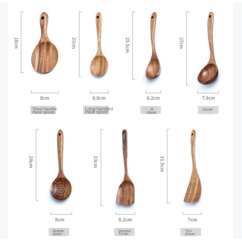 Bộ Dụng Cụ Nấu Ăn Bằng Gỗ Chống Dính / Dụng Cụ Nấu Ăn Tiện Lợi