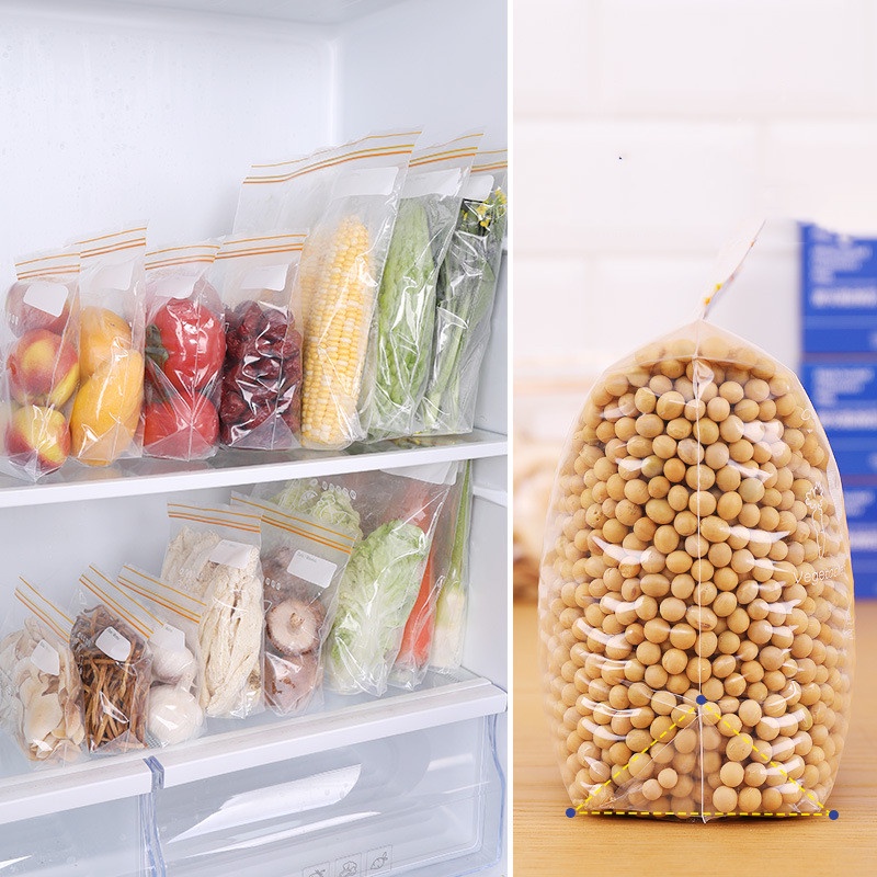 Túi bảo quản thực phẩm tươi trong tủ lạnh loại dày, túi kín chuyên dụng dành cho tủ đông