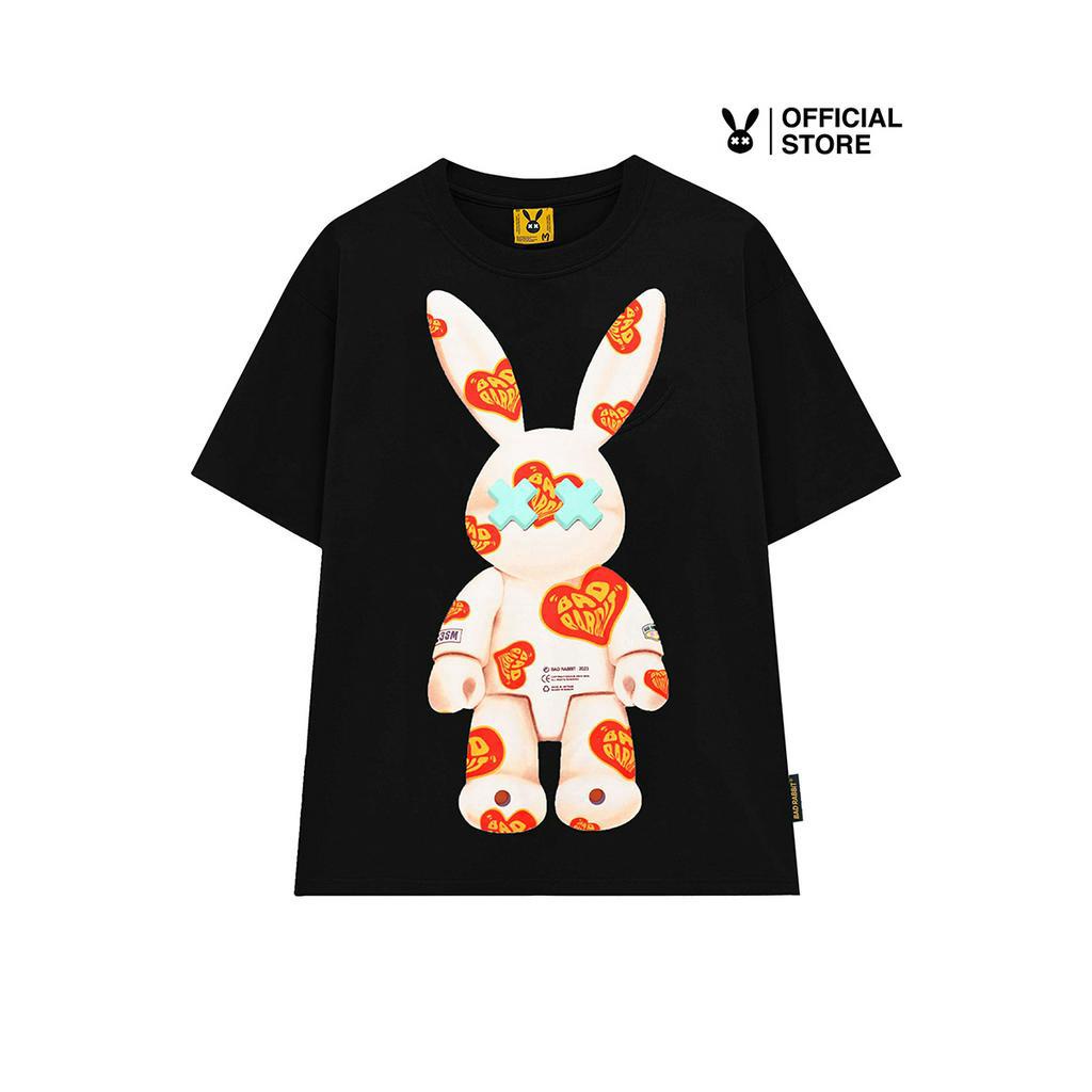 Áo Thun Unisex Bad Rabbit Heart Pattern Tee - Black - Local Brand Chính Hãng