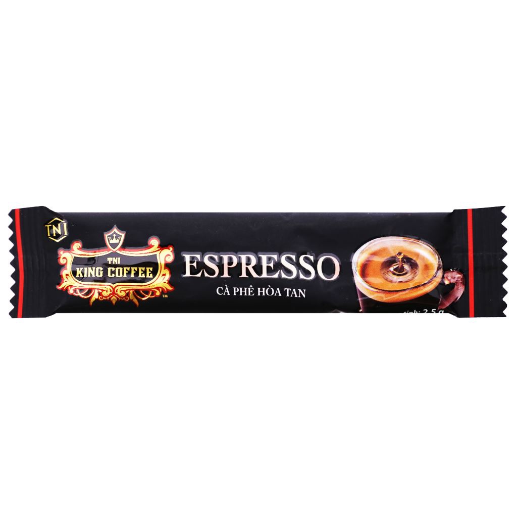 Cà phê đen TNI King Coffee Espresso 37.5g - hộp 15 gói x 2,5g