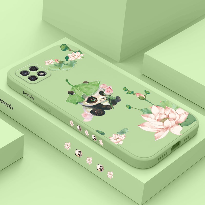 Ốp Điện Thoại Mềm Họa Tiết Gấu Trúc Sáng Tạo Bảo Vệ Toàn Diện Cho Samsung Galaxy A22 A12 4G 5G A02 A02S