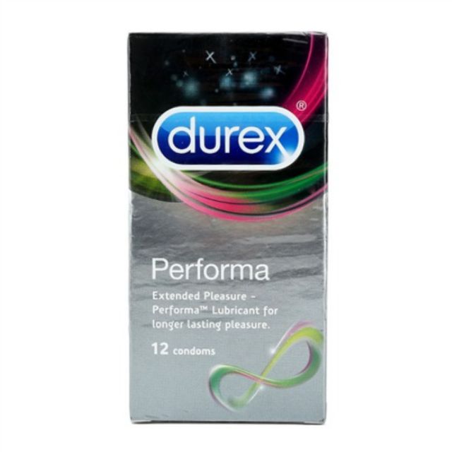 Hộp 12c bao cao su durex performa yêu lâu hơn , bôi trơn hơn