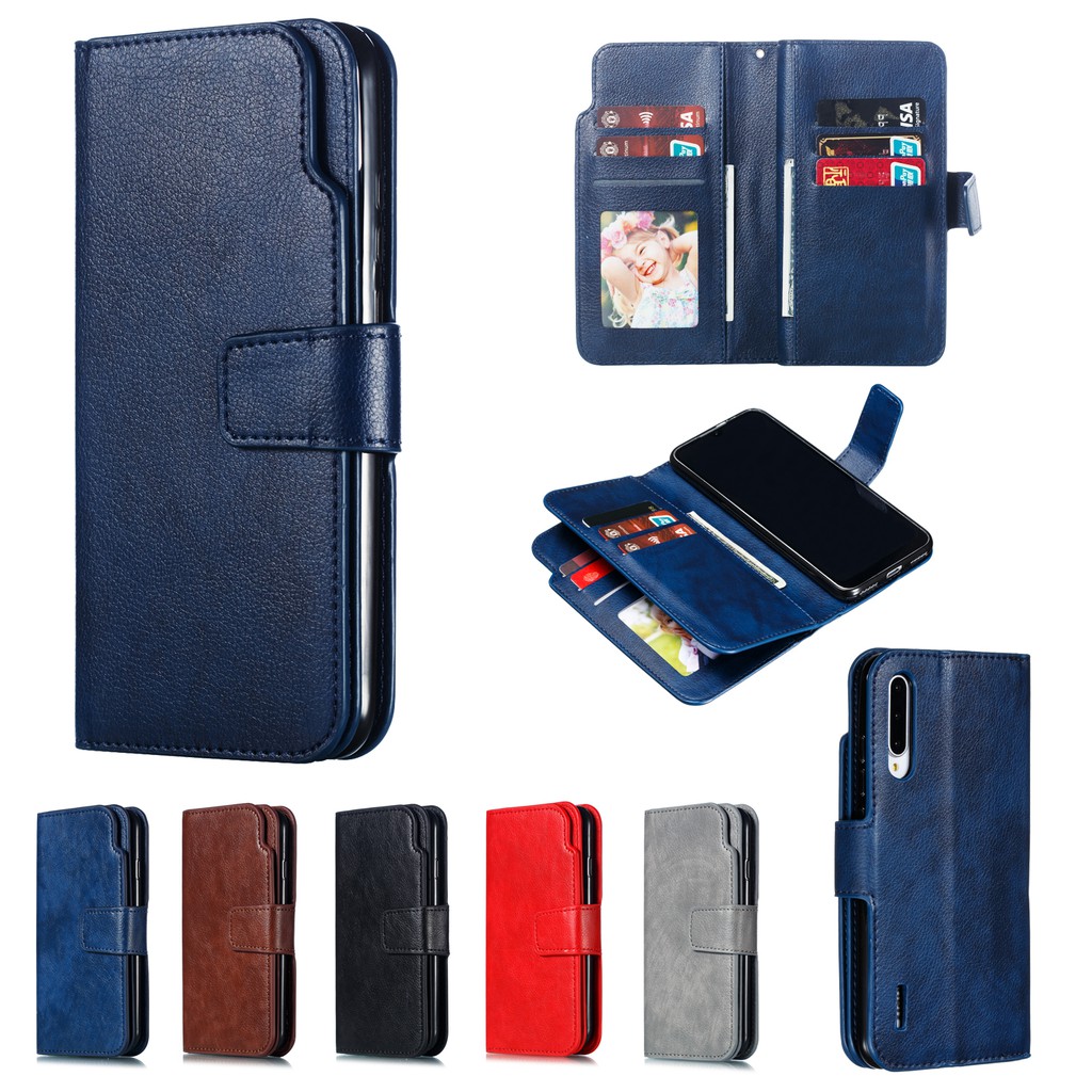 ốp Xiaomi Mi A3 Case Bao da 8 9 Lite CC9 CC9e Redmi 6 6A Note 4 4X Flip Cover Leather Wallet 9 Card Slot TPU Bumper lưng