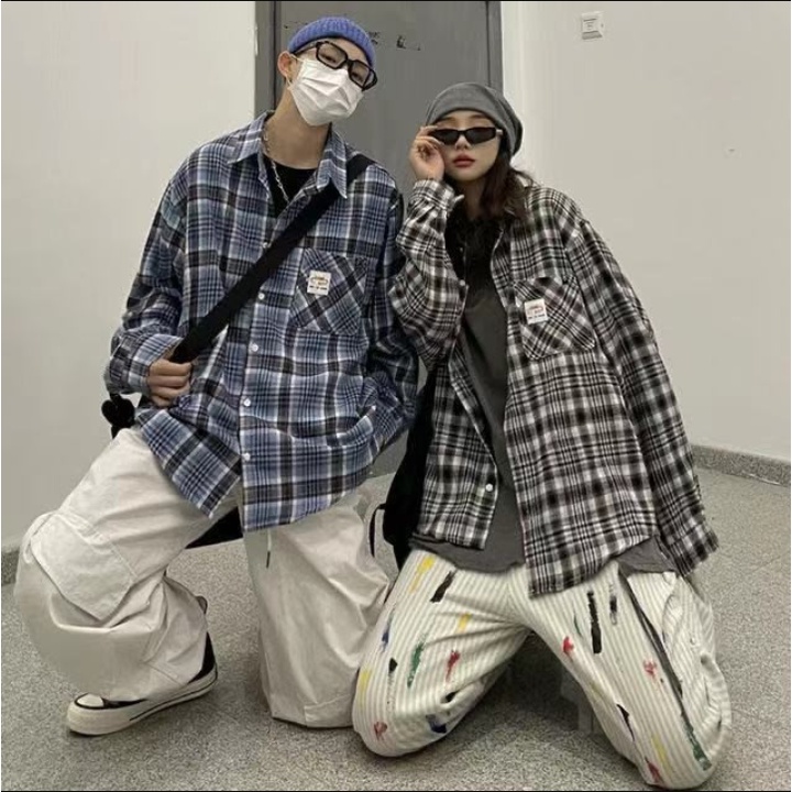 Áo Sơ Mi Nam Ngắn Tay áo sơ mi caro Kẻ Sọc Thời Trang áo sơ mi trắng bông áo sơ mi nữ form rộng chất đũi cao cấp áo đôi nam nữ