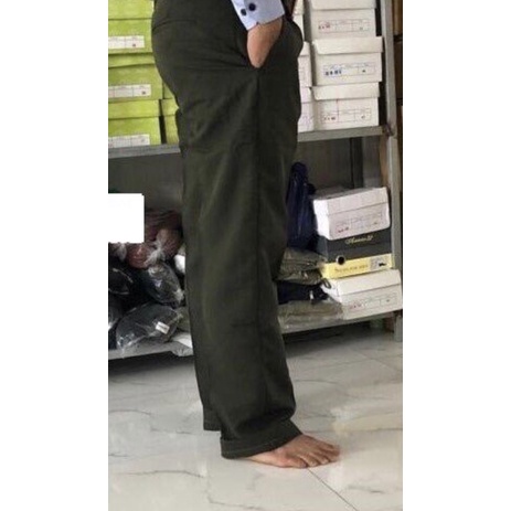 Quần Tây Nam,Quần Sân Bay Vải Kaki Màu Xanh Rêu