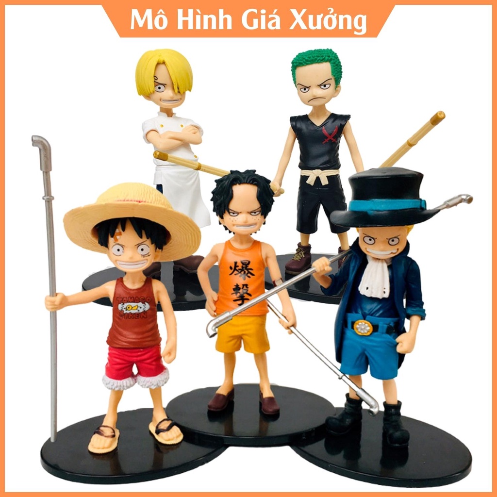 Mô hình One Pece Luffy Zoro Sanji ACE Sabo lúc nhỏ siêu đẹp cao 15cm , figure mô hình one piece