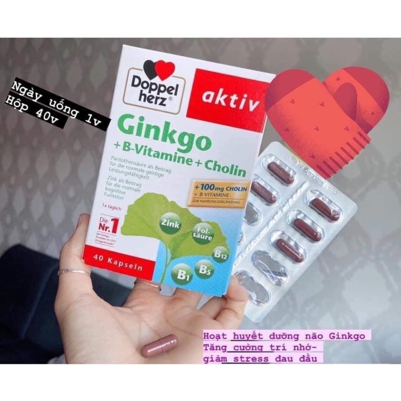 Viên uống bổ não Ginkgo Doppel Herz Aktiv, 40v