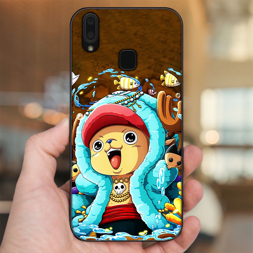 Ốp lưng Vivo Y91, Y95 viền đen in hình Chopper One Piece Đảo Hải Tặc