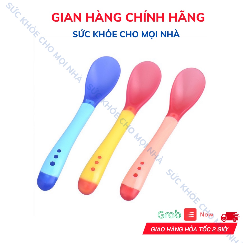 Thìa Silicon Báo Nóng Cho Bé Ăn Dặm Giúp Bé Ăn Ngoan , Ngon Miệng TBN