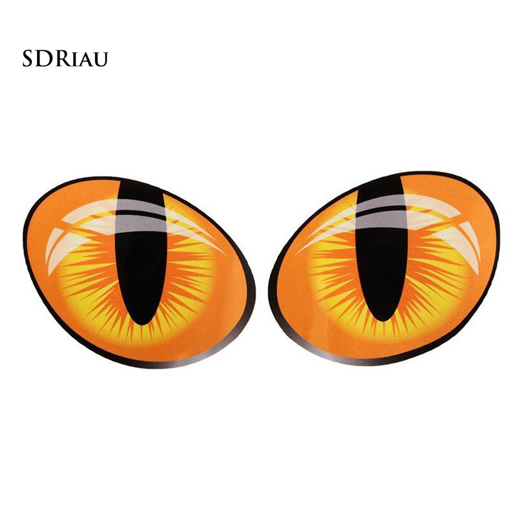 1 Cặp Sticker Dán Kính Chiếu Hậu Hình Mắt Mèo 3d Xqpzx