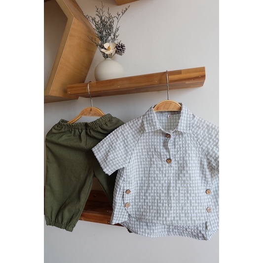 Sét bộ bé trai chất liệu linen cho bé trai 8-22kg