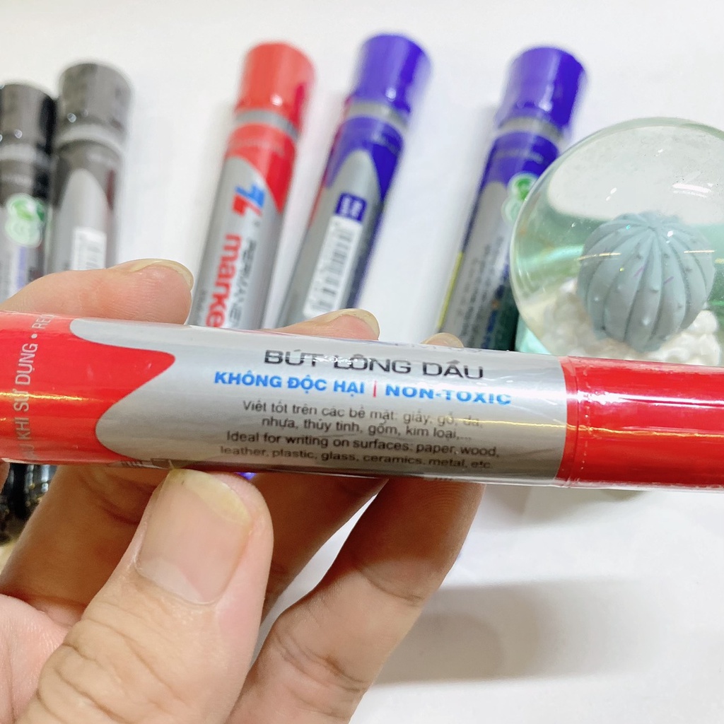 Bút đánh dấu 2 đầu Thiên Long PM-09, Bút lông dầu dùng đánh dấu và viết trên các chất liệu: Gỗ, da, thủy tinh, nhựa...