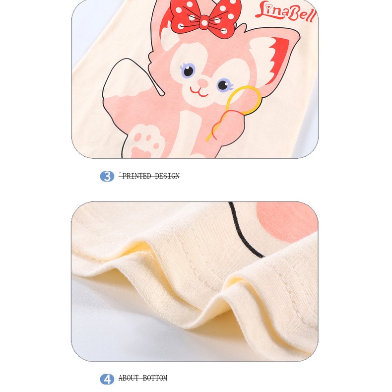 SANITKUN Đầm ngủ 100% cotton tay ngắn in họa tiết hoạt hình phong cách Hàn Quốc đáng yêu thời trang dành cho bé gái