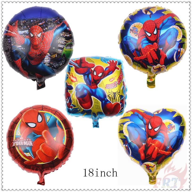 Bong bóng lá nhôm 18 inch họa tiết người nhện trang trí tiệc sinh nhật