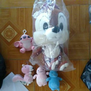 Combo gau bông sóc nâu, mỡ hồng, xanh