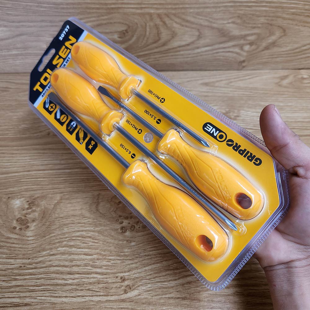 Bộ 4 Tua Vít Dài TOLSEN 20737 Chính Hãng - Vua Đồ Nghề