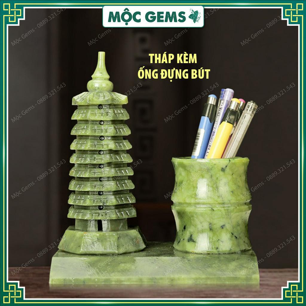 Tháp Văn Xương Kèm Ống Bút Đá Phong Thủy, Dùng Trang Trí Bàn Làm Việc, Giúp Thi Cử Đỗ Đạt & Công Danh Thuận Lợi