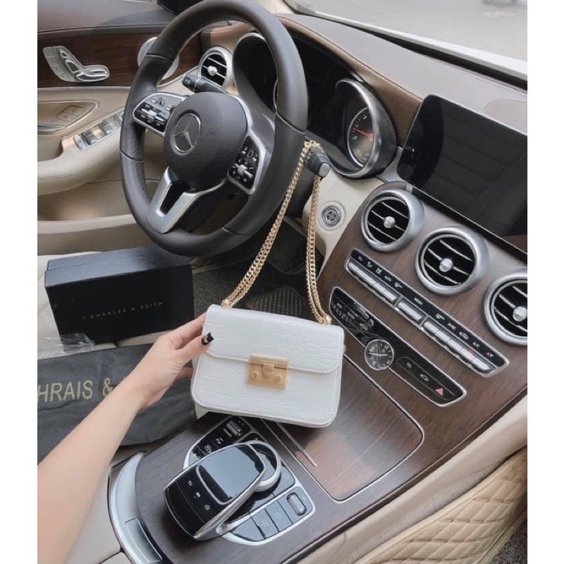 Túi đeo vai túi kẹp nách dây xích dài da rắn size 18 siêu đẹp ( Ảnh thật )