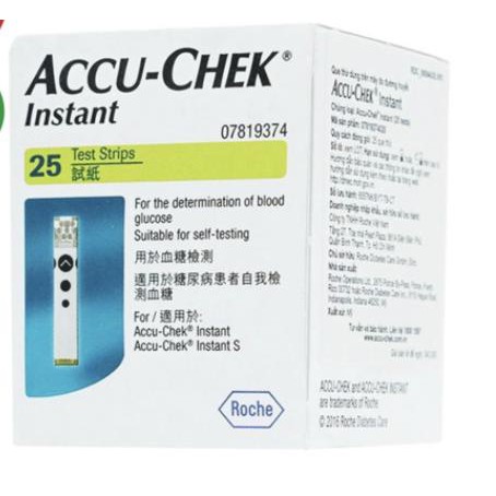 [Giá sỉ, SX Mỹ] Que thử đường huyết Accu-Chek INSTANT cho máy đo đường huyết, NK chính ngạch tem niêm phong nhãn phụ TV