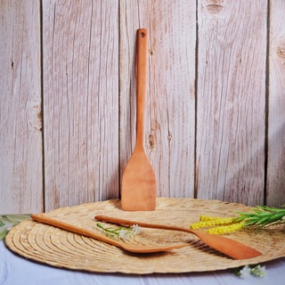 Sạn, xẻng Mini gỗ tự nhiên - Trộn Salat cao cấp