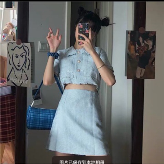 (sẵn M)Set dạ tweed uzzlang cho mùa hè màu pastel siêu xinh🍓🍓 | BigBuy360 - bigbuy360.vn