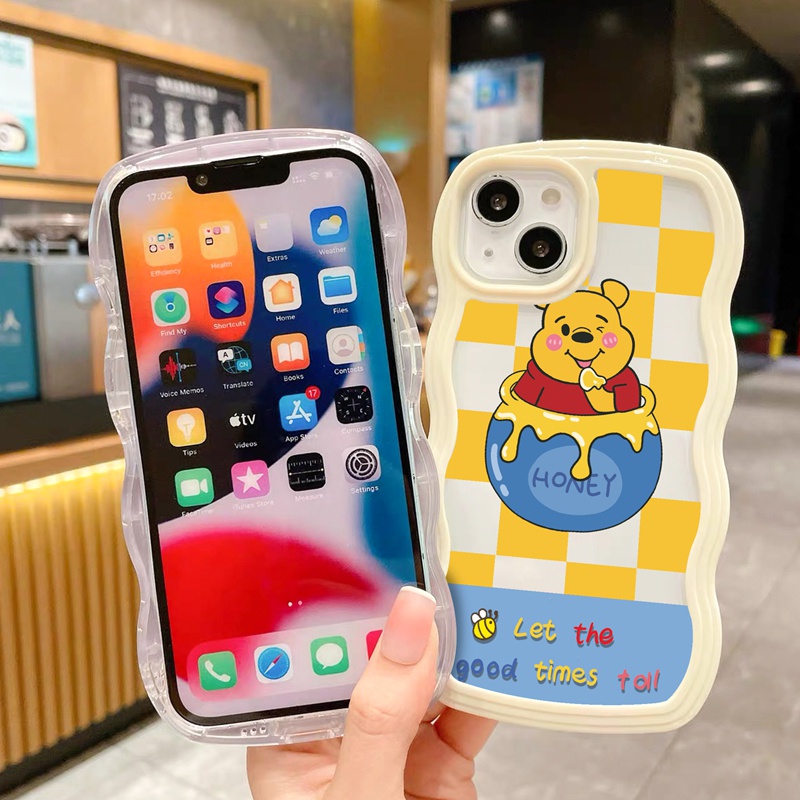 Suntaiho Ốp lưng iphone Ốp Điện Thoại mềm họa tiết gấu ăn mật ong thích hợp cho iPhone 14 14 Pro 13 PROMAX 13 Pro XR XS Max