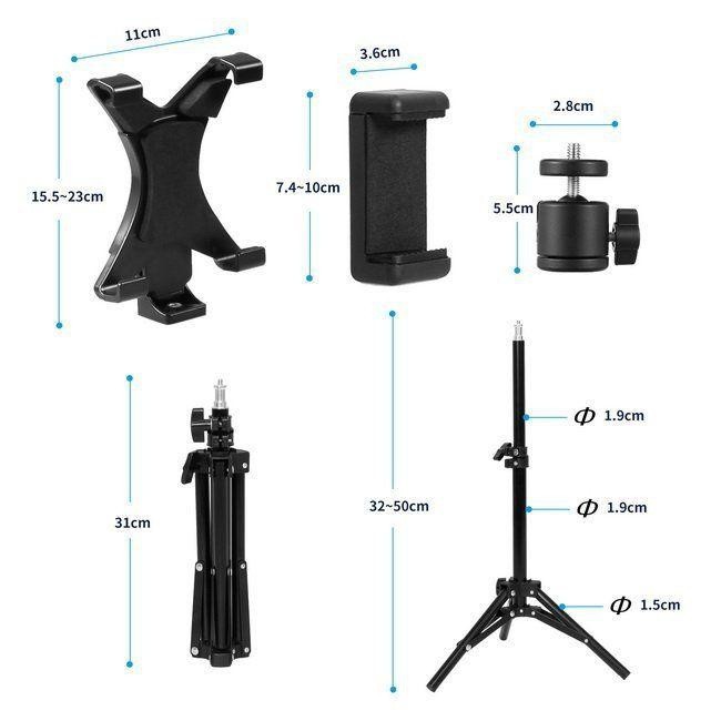 Bộ chân đứng Selens giữ điện thoại 20&quot;/50cm có đèn